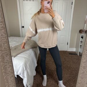 American Eagle Outfitters Beige Tie-Dye Crewneck Sweatshirt